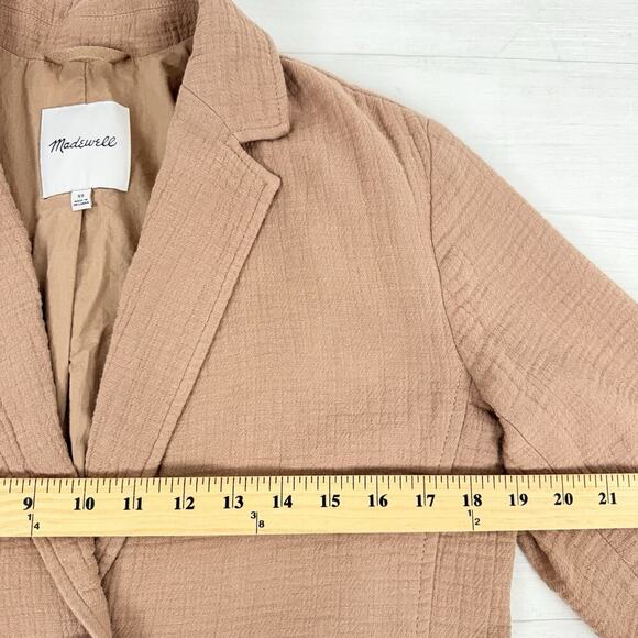 Madewell Blazer Size XS Tan Larsen Cotton Linen Relaxed Minimalist Career Preppy - Picture 13 of 16